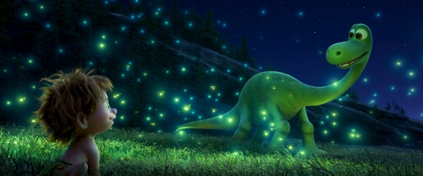 THE GOOD DINOSAUR – SEEING THE LIGHT — An Apatosaurus named Arlo makes an unlikely human friend in Disney•Pixar’s “The Good Dinosaur.” Directed by Peter Sohn, “The Good Dinosaur” opens in theaters nationwide Nov. 25, 2015. ©2015 Disney•Pixar. All Rights Reserved.